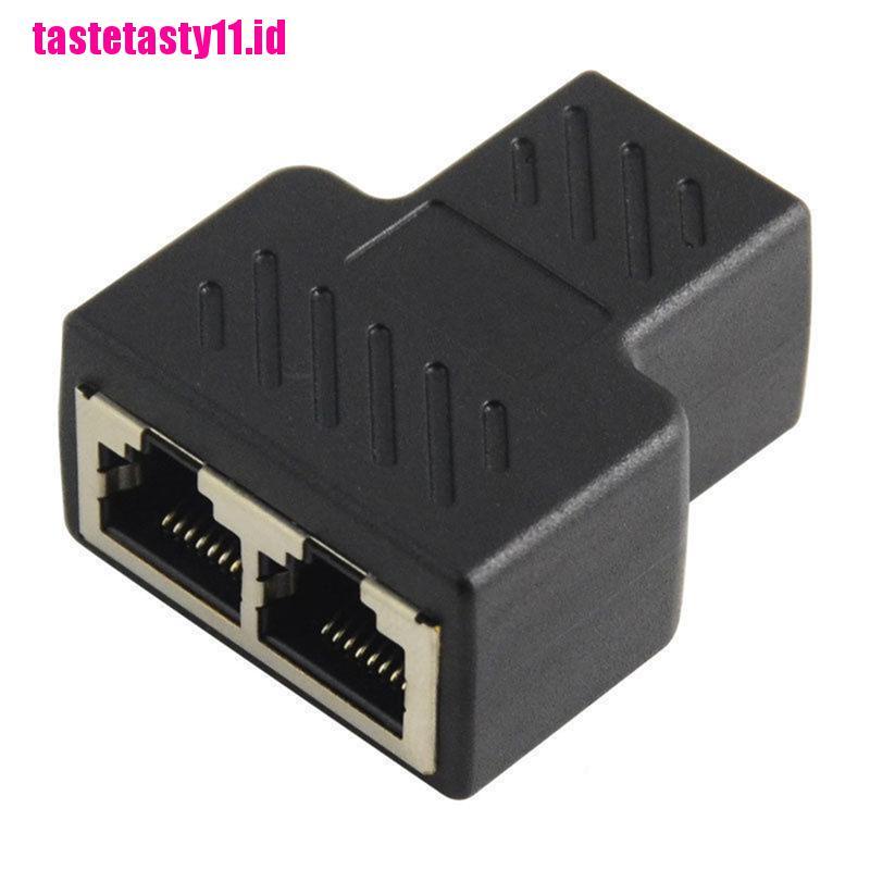 Adapter Splitter Plug Kabel Jaringan LAN ethernet RJ45 1 Ke 2