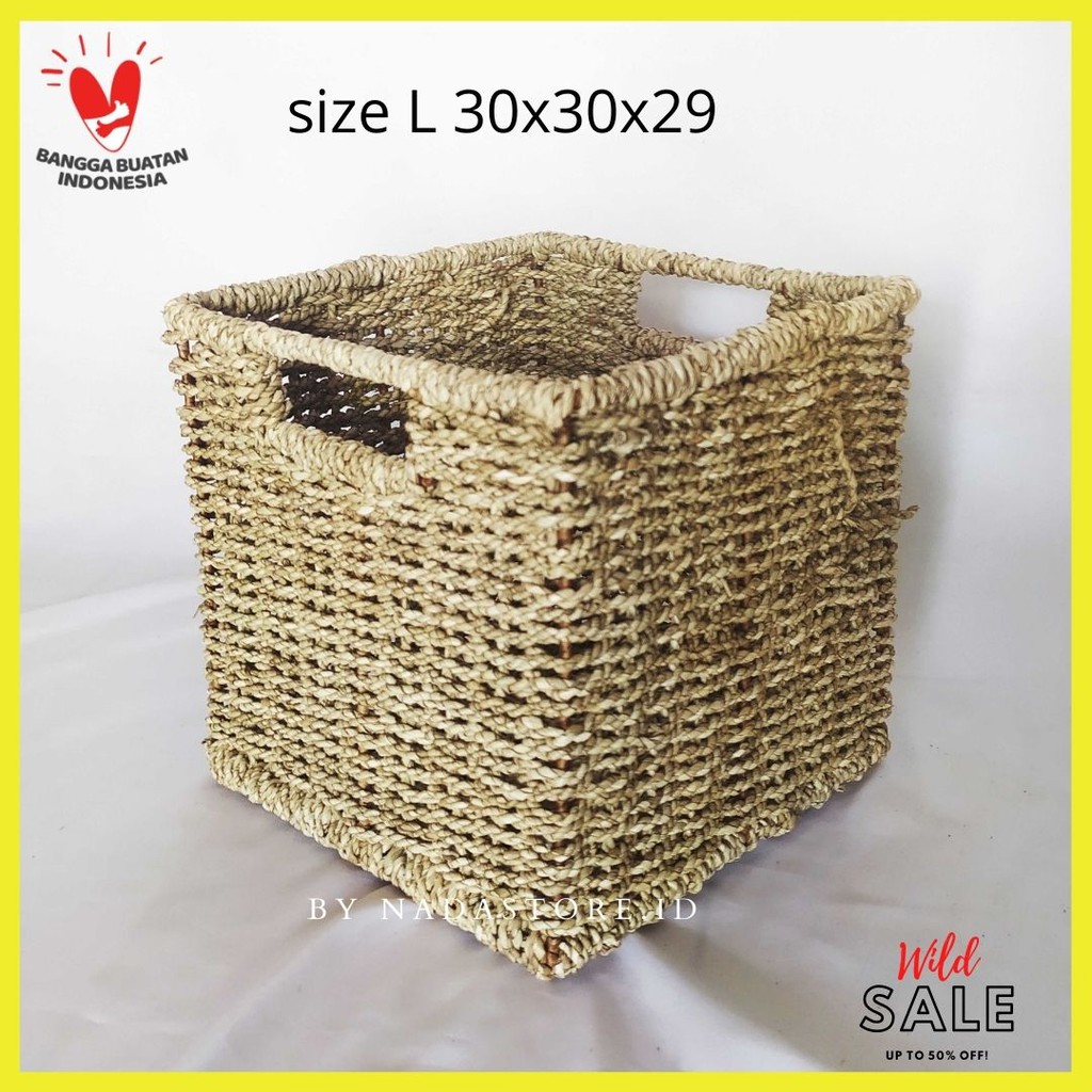 Seagrass storage basket / keranjang anyaman enceng gondok /  / Tempat Penyimpanan / box / laci