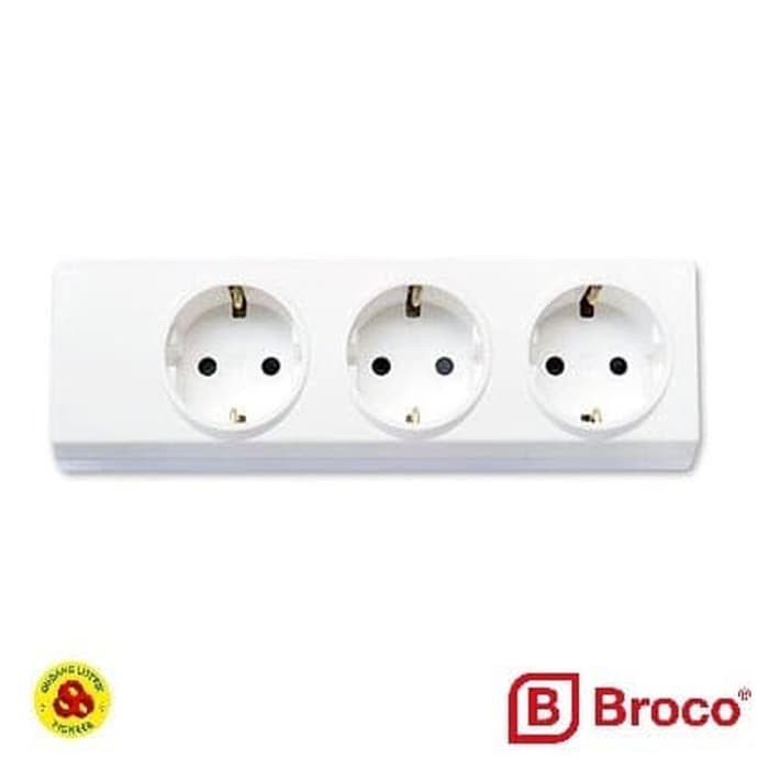 NEW Broco Stop Kontak 3 Lubang 15330 Socket Terminal 3 Lbg CP