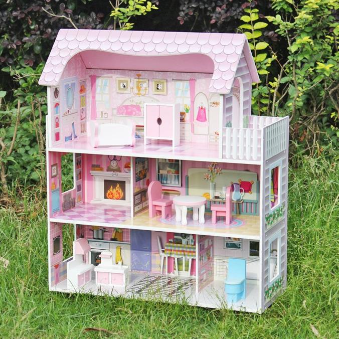 Mainan kayu anak doll house barbie house rumah boneka kado anak cewe