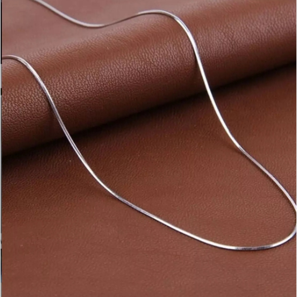 kalung belut bulat silver titanium