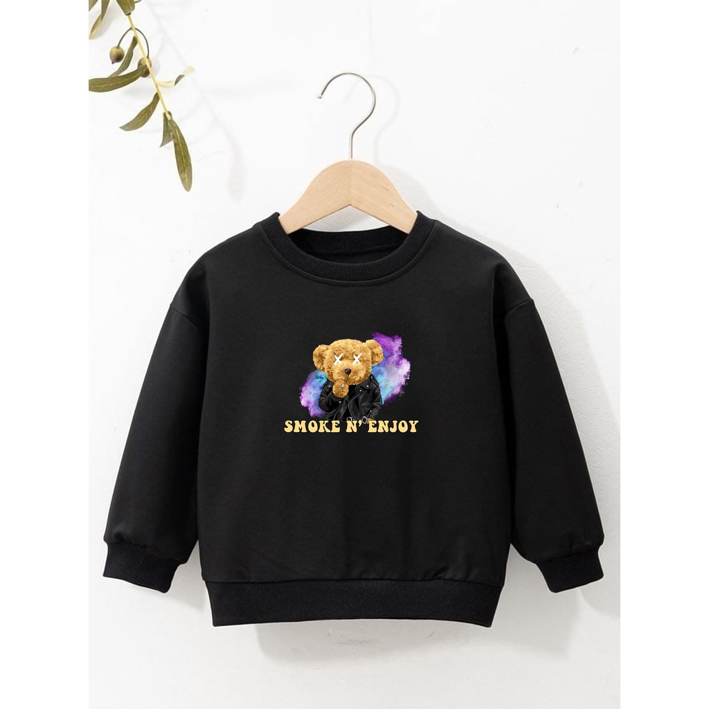 Sweater Anak Laki Laki Perempuan / Sweeter Usia 2 3 4 5 6 7 8 9 10 11 12 Tahun / Jaket Anak Cewek Cowok / Switer Distro Bisa Cod / Suiter Smoke Enjoy Anak Terbaru / hoodie Anak / Hodie Anak