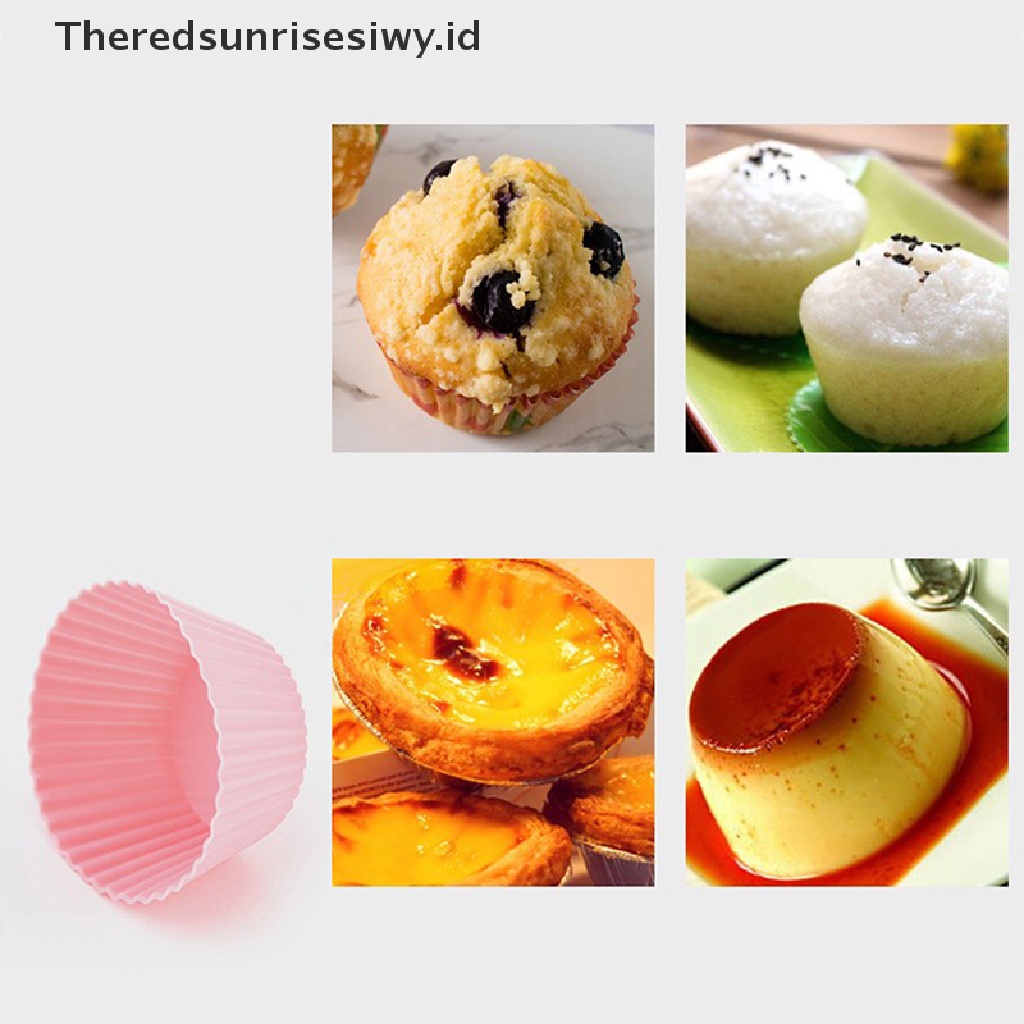 # Alat Rumah Tangga # 7pcs / lot Cetakan Kue Muffin / Cupcake Bentuk Bulat Bahan Silikon