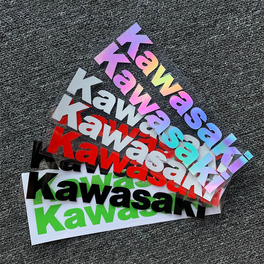 1 Set Stiker Reflektif Laser Logo Kawasaki Untuk Dekorasi Motorcross