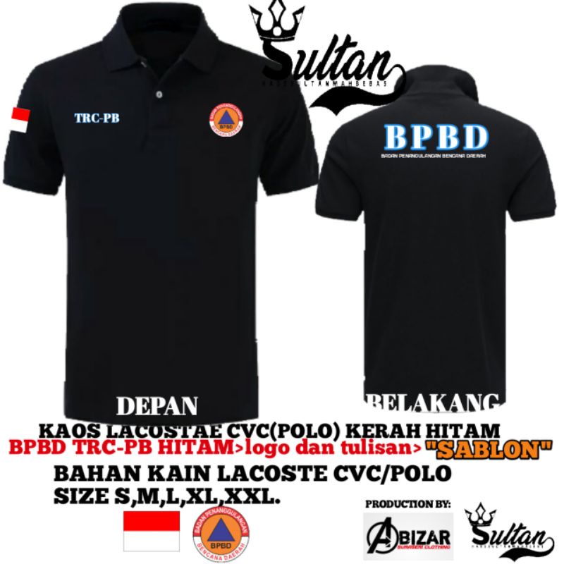 KAOS KERAH HITAM BPBD TRC PB cvc lacoste