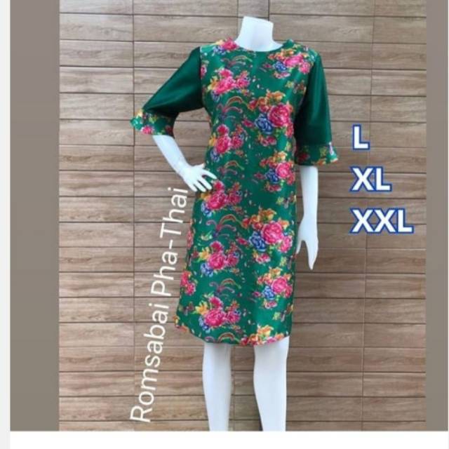 New dress romsabai pha thai silk premium cakep