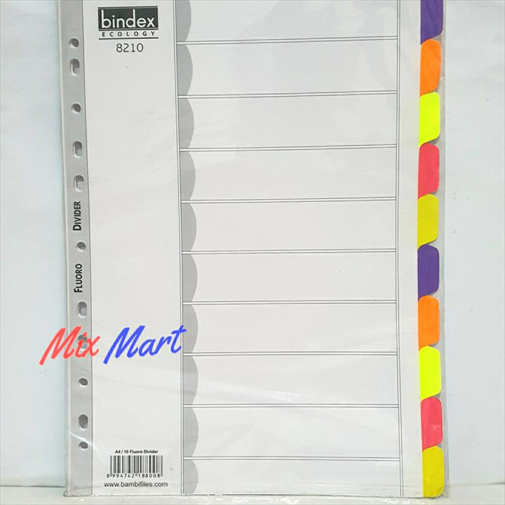 

Divider Bambi 8210 A4 Karton 10 warna / Pembatas File Bindex