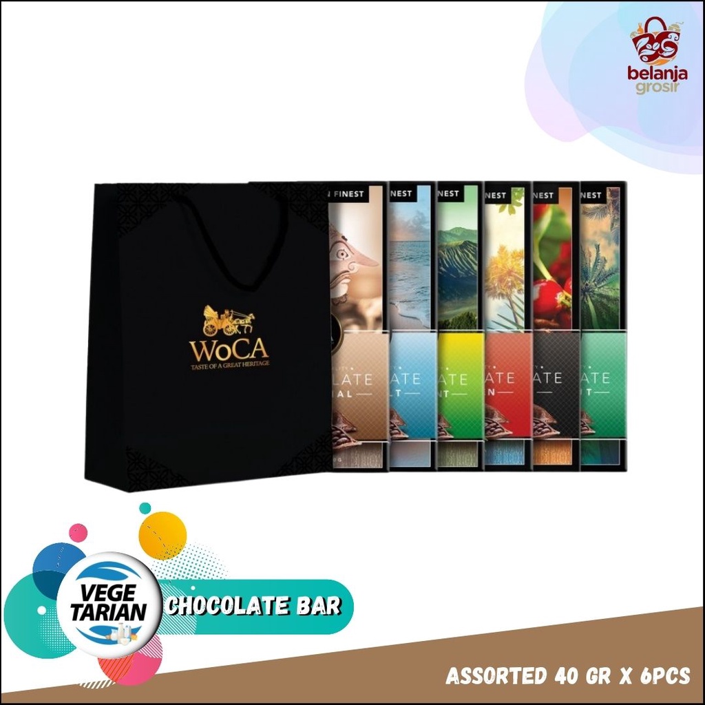 

WoCA Assorted Premium Chocolate Bar 40 gram - Cokelat Aneka Rasa 6pcs