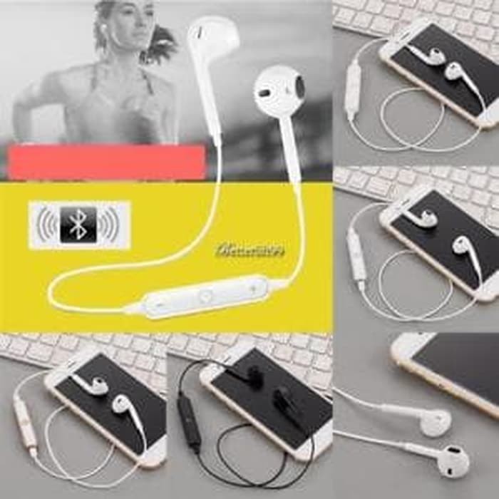 Headset Bluetooth S6 / Stereo Sport Earbuds Earphones In Ear