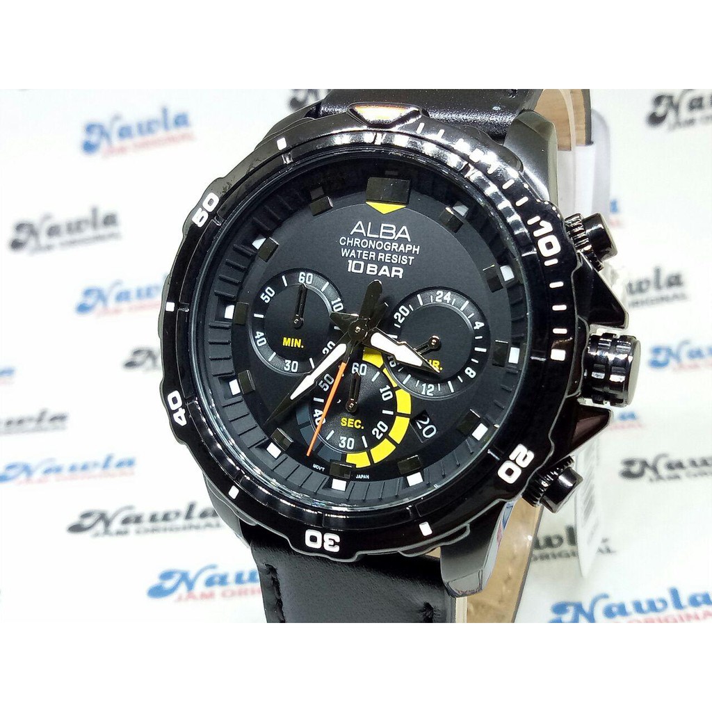 Alba Quartz AT3C93X1 Chronograph Black Dial - Jam Tangan Pria AT3C93