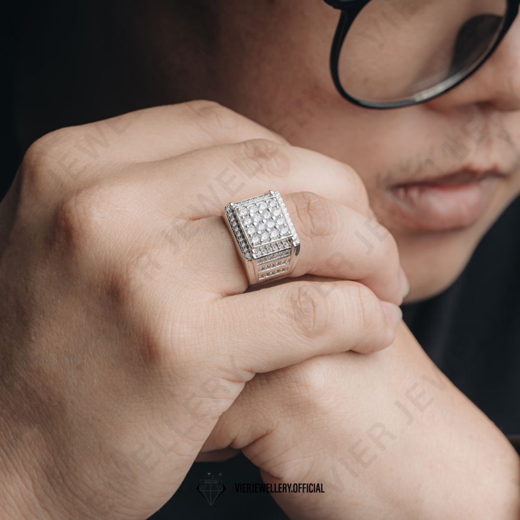 Wynn Edition Ring 3910 Cincin Crystal Zirconia, Cincin Cowok replika berlian