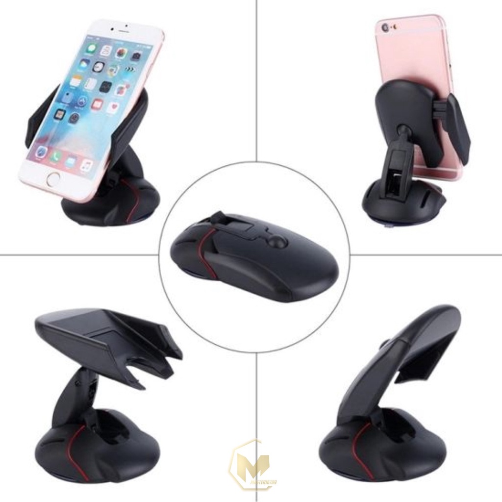 HD2 Car Holder Phone Stand Bentuk Mouse Shape Handphone Mobil Gps Unik Lipat Folding Desktop Dashbroad kekinian MA2335