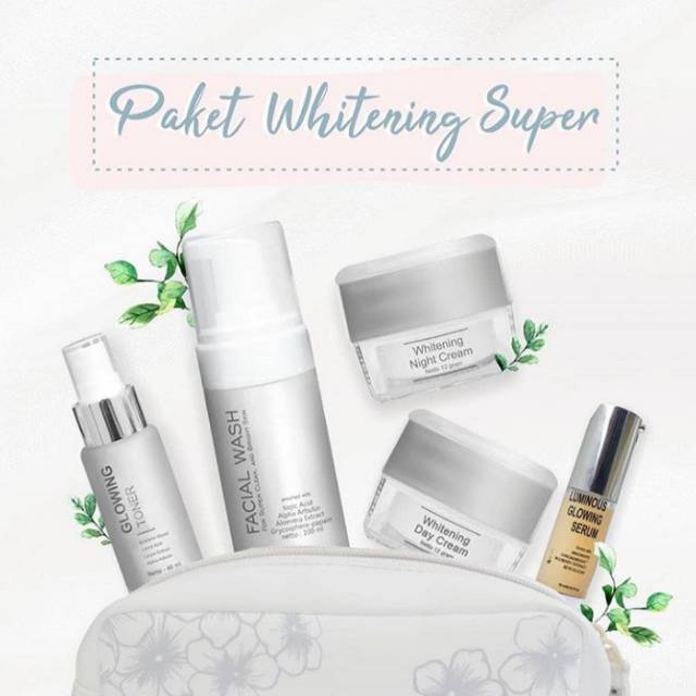 Paket hemat ms glow 1 paket ms glow whitening+serum luminous+red jelly