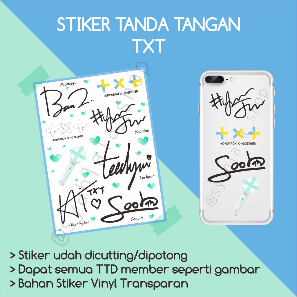 STIKER TANDA TANGAN TXT TTD KPOP TXT