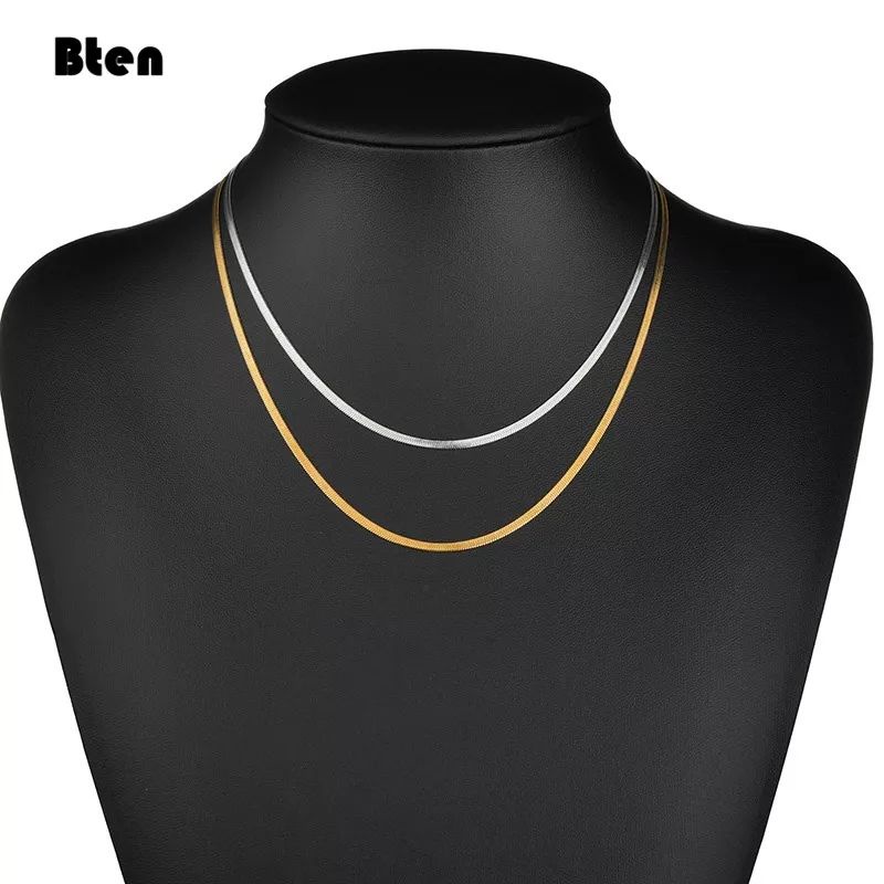 ☑️Cod Kalung Titanium Pria Wanita Kalung Titanium Kalung Titanium Terbaru Kalung Pipih Pria Wanita K