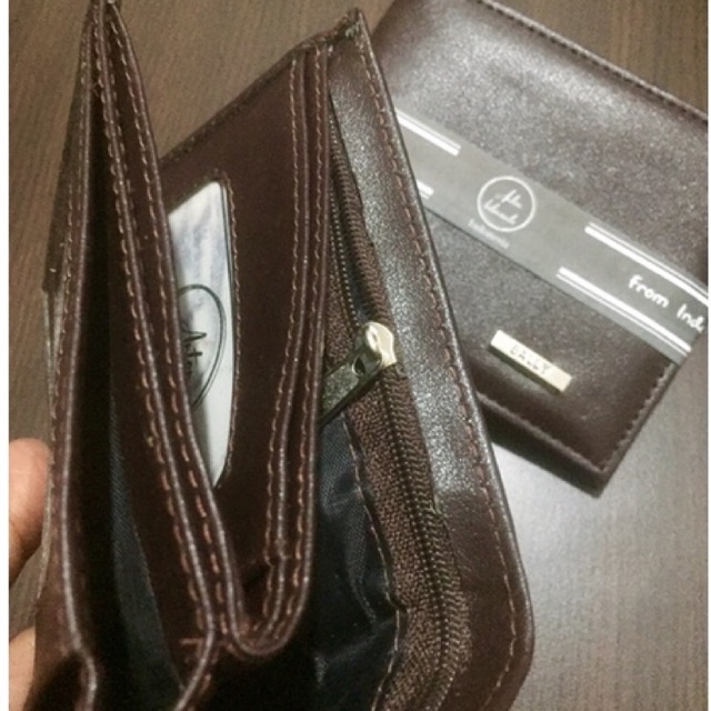 dompet 3 ruang lipat biasa bahan PU leather good logo dan embos #dompet #dompetpria #dompetcowok #dompetlipat