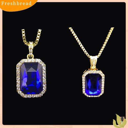 Terlaris Men's Fashion Jewelry Cool Hip Hop Box Chain Octagon Square Pendant Charm Necklace