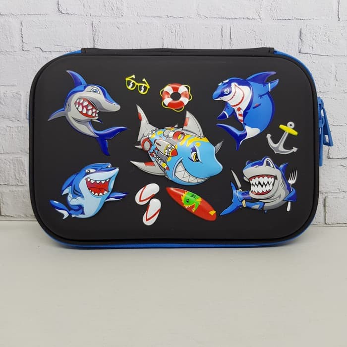 

Kotak pensil dan alat tulis Smiggle EVA Hardcase Shark 3D Waterproof A - Shark Besar