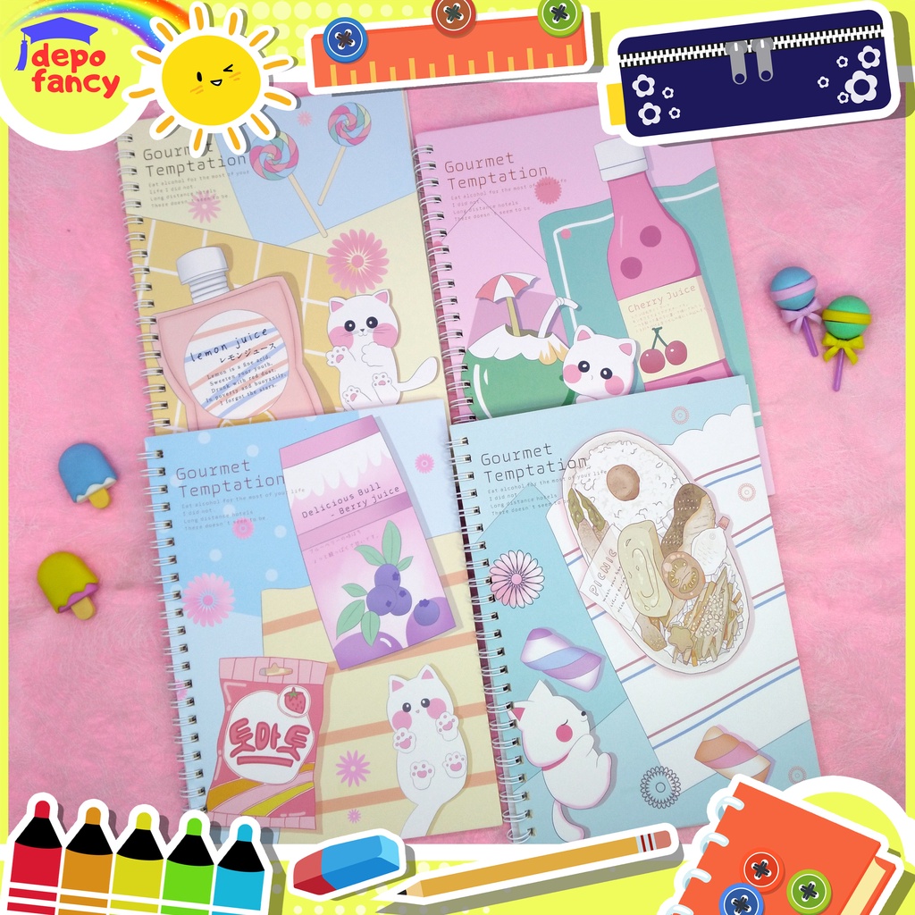 

BUKU SPIRAL A5 / BUKU TULIS / BUKU CATATAN / BUKU HARIAN / BUKU AGENDA WZ2565-17 CUTE CAT