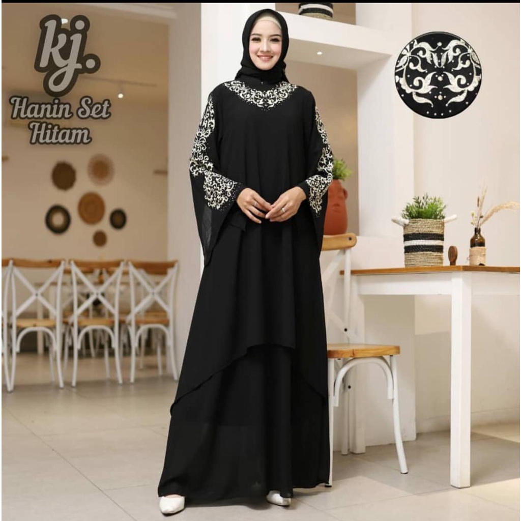TERBARU HANIN SET HIJAB//GAMIS CERUTY BABYDOLL//BAJU GAMIS WANITA//GAMIS SYARI/GAMIS/DRESS/GAMIS ORI