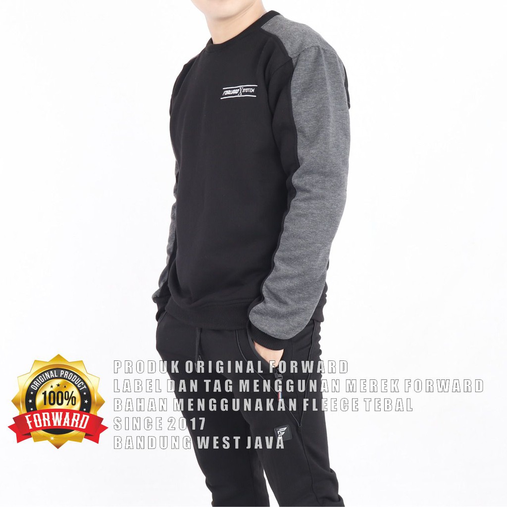 Jaket pria sweater hoodie creawneck forward system