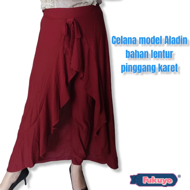 celana kulot model aladin / celana kain panjang wanita / celana rok panjang / celana karet / celana 