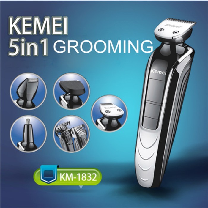 Portable Professional Broadcare Kemei Km-1832 5 in 1 Hair Clipper Trim