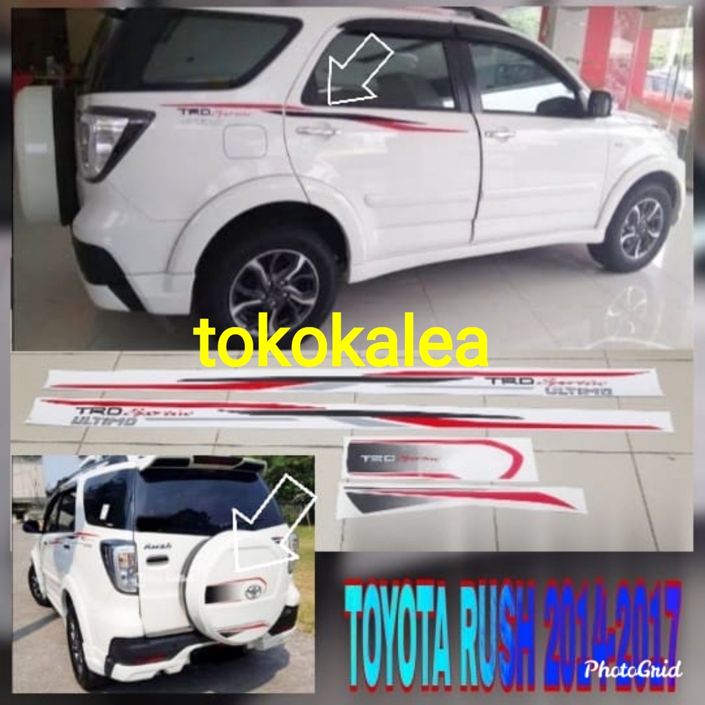 PAKET STIKER BODY MOBIL RUSH TRD SPORTIVO ULTIMO+STIKER COVER BAN SEREP