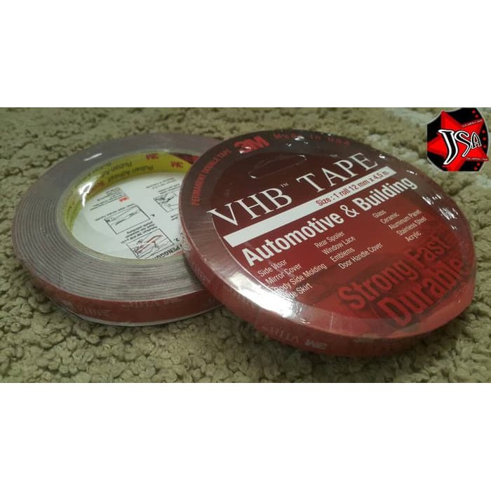 

Ready Stock Double tape 3M VHB original 12mm 4.5m isolasi bolak balik foam elastic