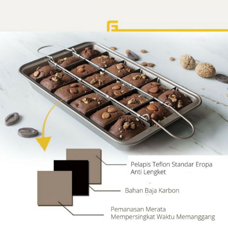 Loyang Brownies sekat Cetakan kotak- loyang roti