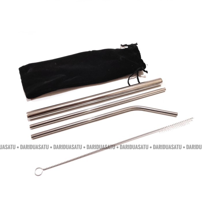 

Sedotan Stainless Steel Straw Set 5 pc