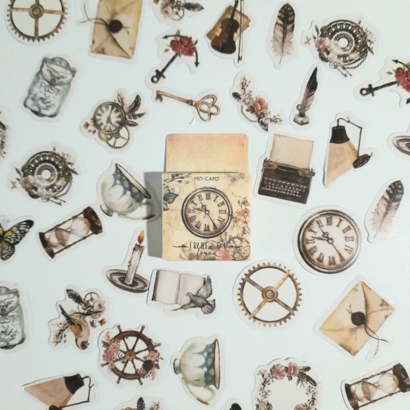 

15Pcs Stiker Motif Barang Kuno untuk Dekorasi Scrapbook / Jurnal / Diary