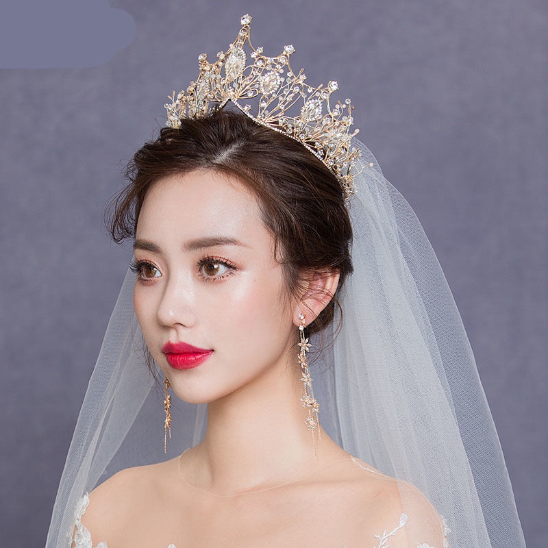 Mahkota Tiara Kristal Berlian Imitasi Adjustable Gaya Vintage Untuk Pengantin Wanita