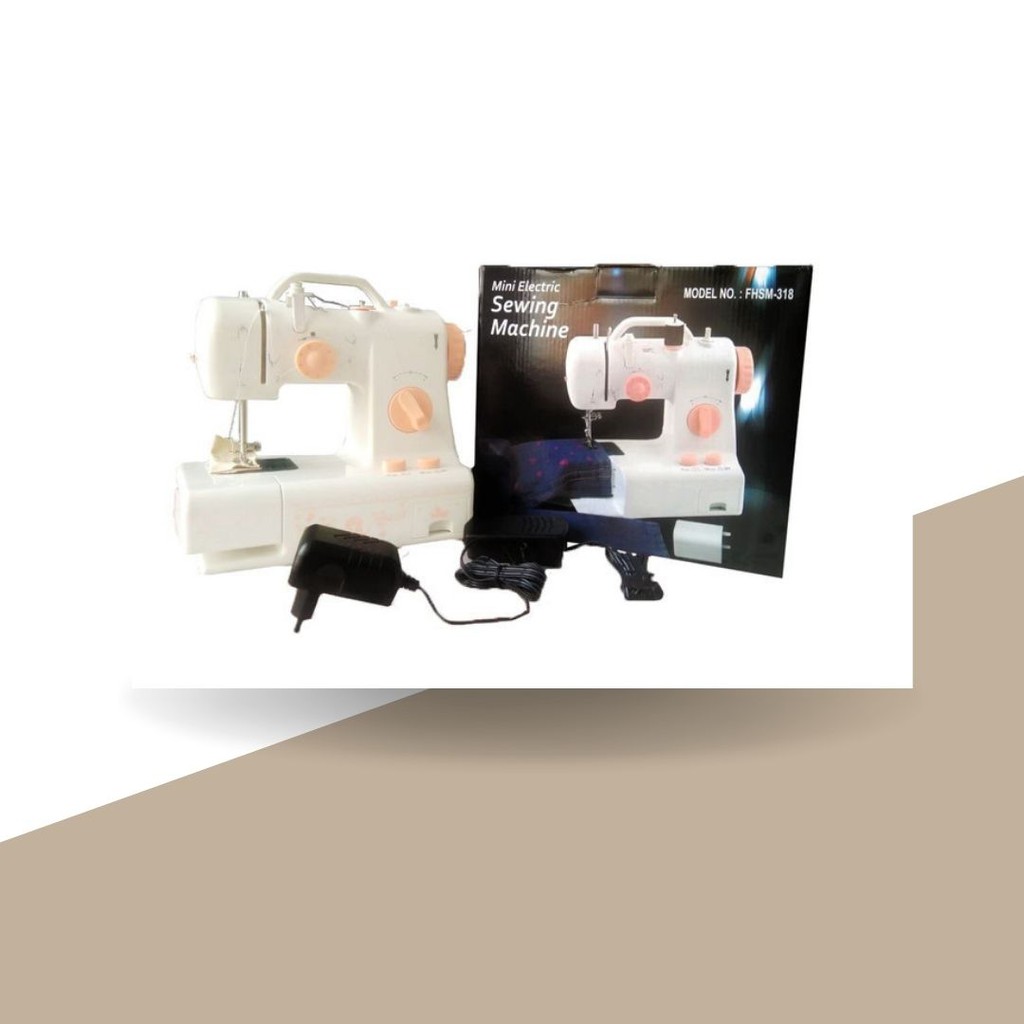 Mesin Jahit mini FHSM-318 Portable bisa jahit maju - mundur V0Y3