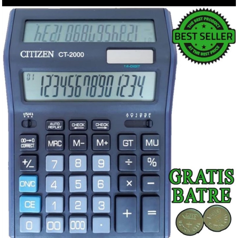 

KALKULATOR DAGANG KALKULATOR 2 LAYAR citizen 12 digit