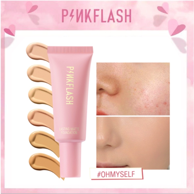 PINKFLASH OhMySelf Weightless Long Lasting All-day Tahan Air Matte Foundation 6 Colors