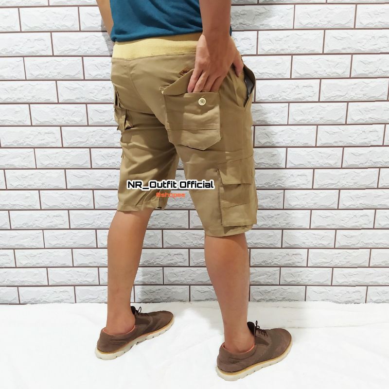 Celana Pendek Pria Cargo Kimpol Big Size Pinggang Karet Chino Kargo Cinos 33-38 NR_Outfit Official