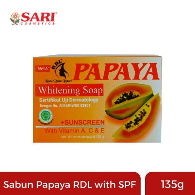 ⭐BAGUS⭐ RDL PAPAYA WHITENING SOAP ORIGINAL 100% | Sabun Pepaya 90gr &amp; 135gr Sari