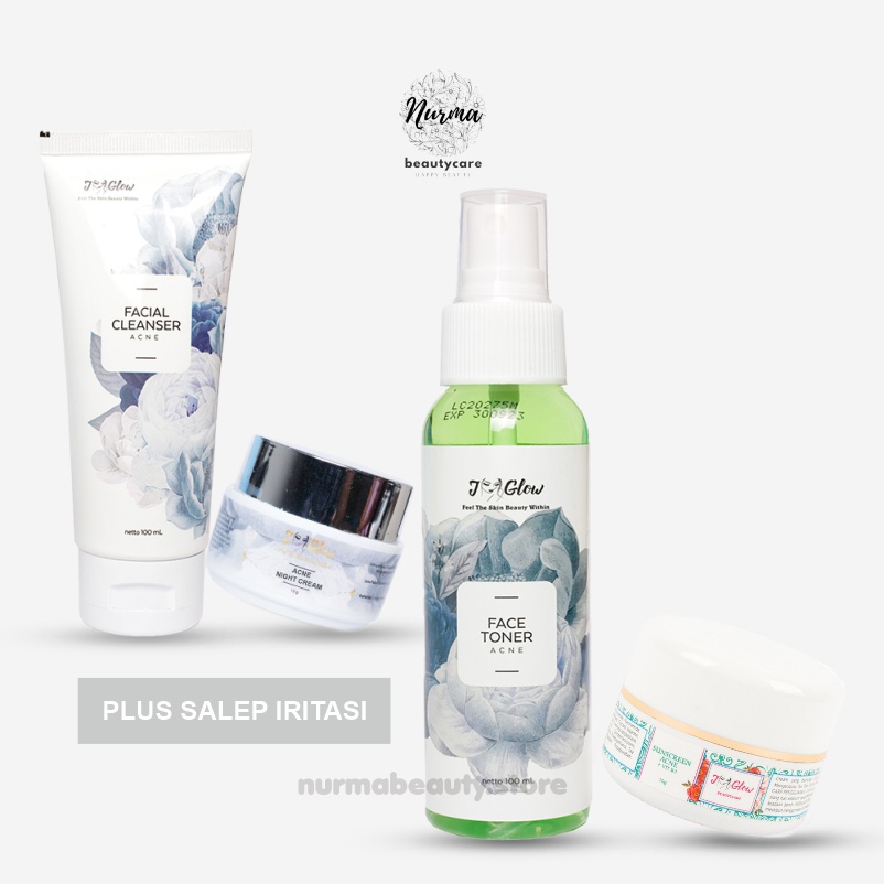 Jglow J glow Skincare Acne Krim Jerawat Perawatan Kecantikan Pemutih Wajah Glow Glowing BPOM Aman-Acne Iritasi+DayVtB3