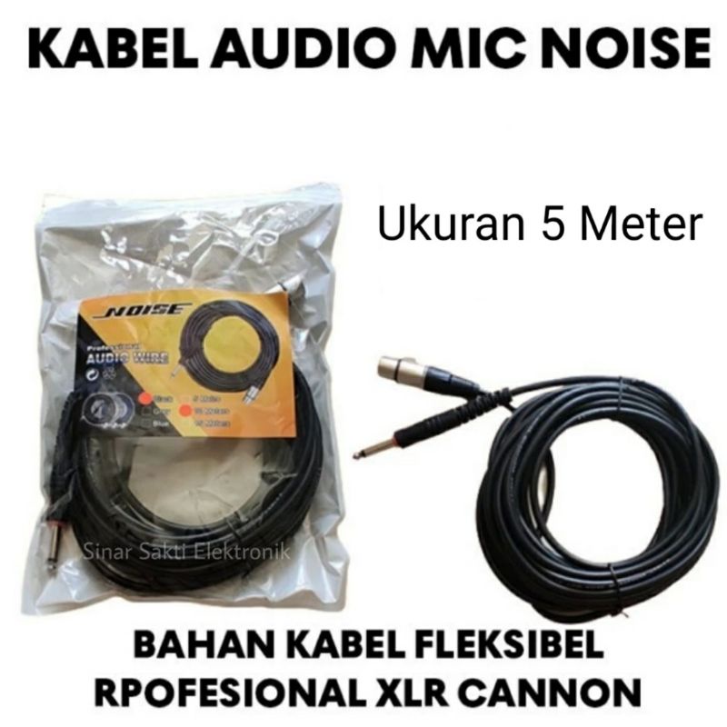 Kabel Mic 5m Hitam Noise 5 m Meter Microphone Mik Microfon Audio