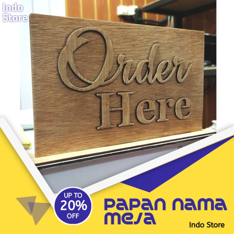 Jual Signage Pesan And Ambil Disini Order Disini Pick Up Here Papan Nama Kayu Laser Shopee 7986