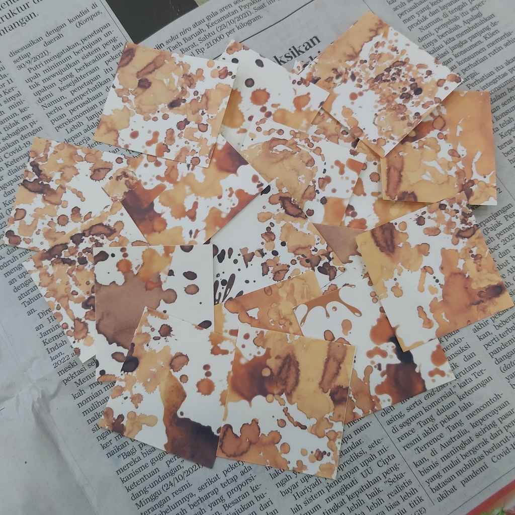 

24 PCS Coffee Stained Sticker Paper Untuk Journaling Jurnal Scrapbook