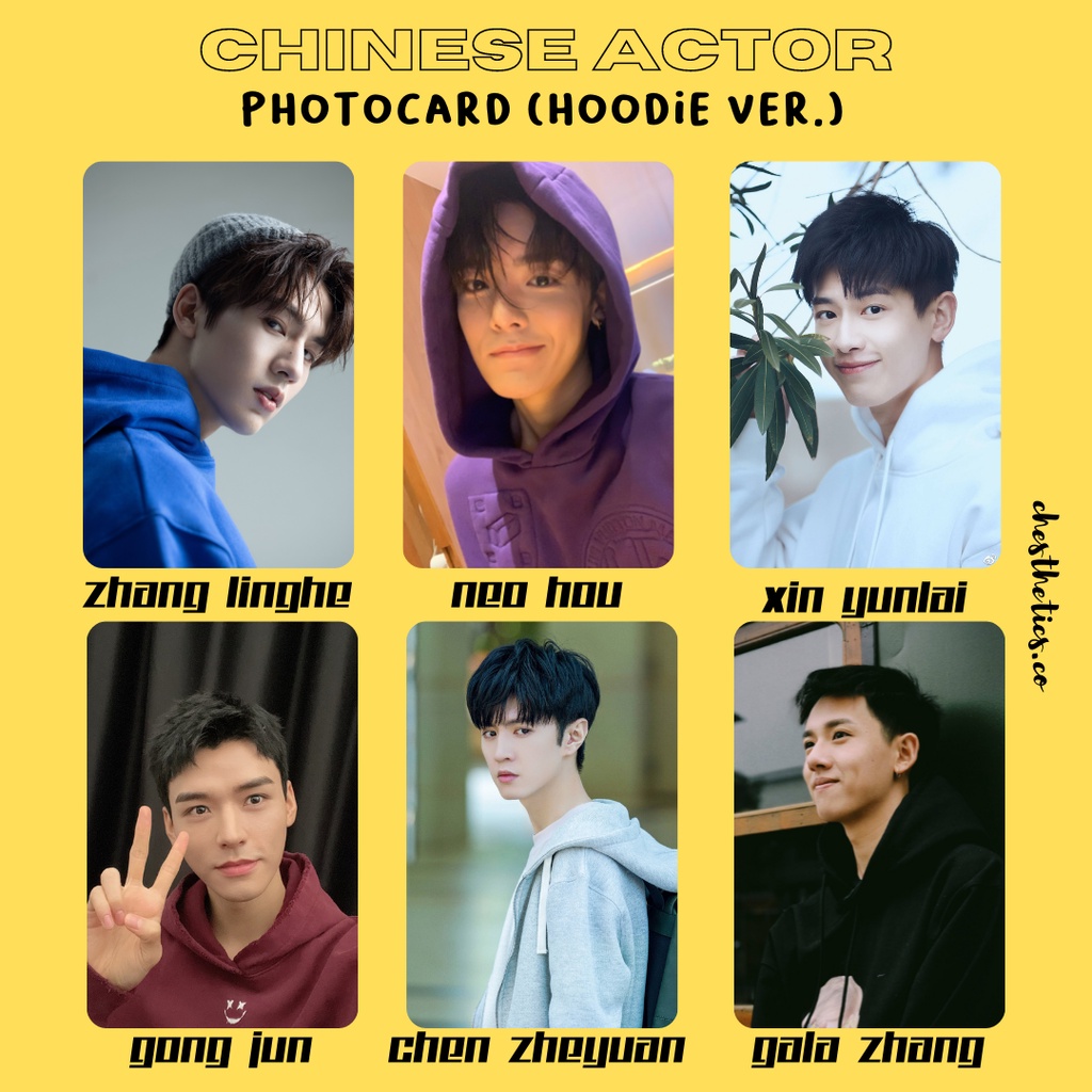 Aktor China Actor Hoodie Ver. Photocard (Lu Han Xin Yunlai Gong Jun Neo Hou Chen Zheyuan Gala Zhang 