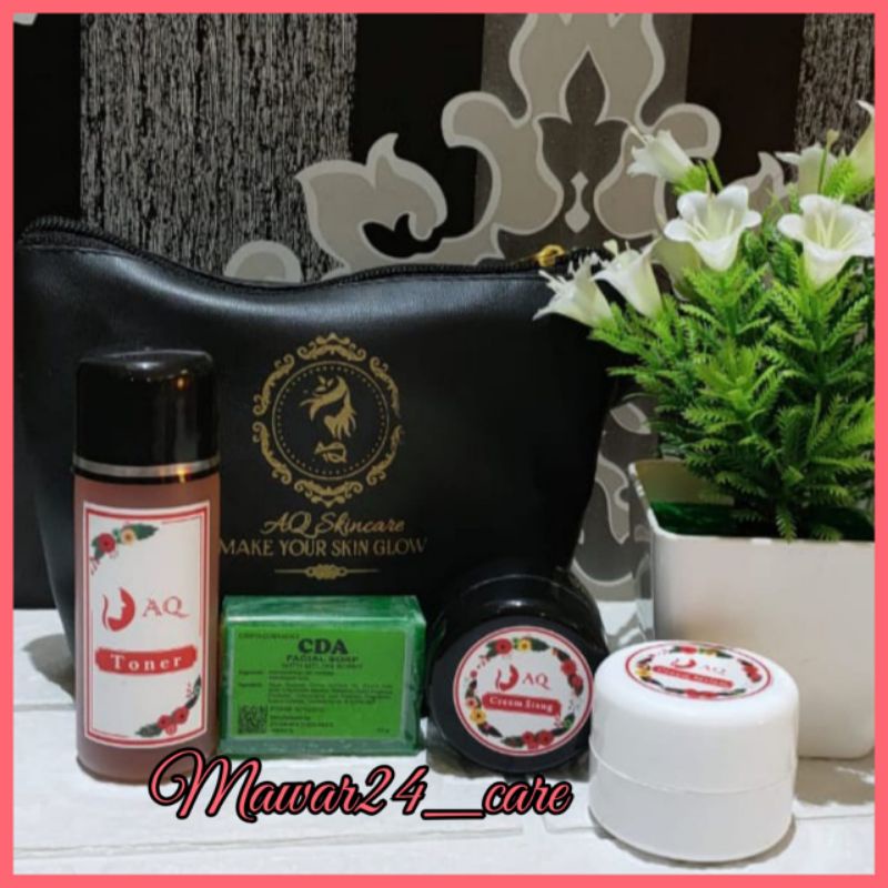 BISA COD PAKET LENGKAP CREAM KRIM AQ ORIGINAL SKIN CARE SKINCARE PELEMBAB WAJAH GLOW GLOWING
