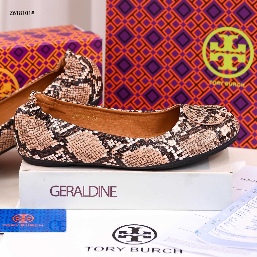 TB Minnie Snakeskin Ballet Flat Shoes Z618101