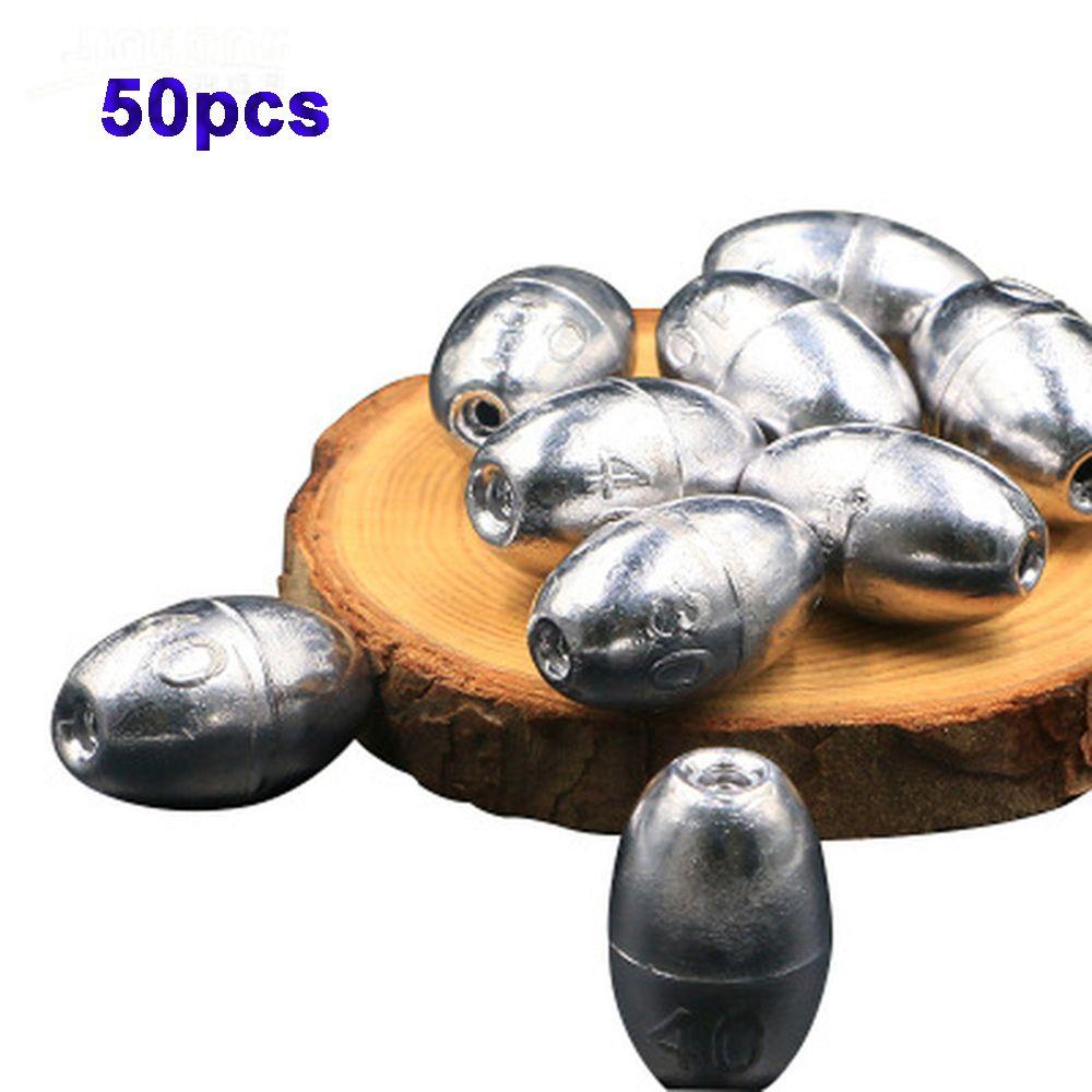 Manik-manik Pancing Agustina 50PCS Olive Weight Split Shot Tenggelam Umpan Angling Gear