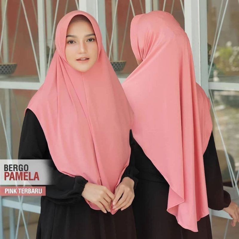 Hijab instan bergo pamela khimar penguin jersey |Fashion