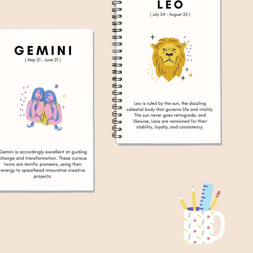

5.5 sale Notebook ZODIAC / ZODIAK Edition BUKU CATATAN NOTEBOOK/JURNAL GRID/DOTTED/ BLANK/LINE A5 Lined Grid Dot