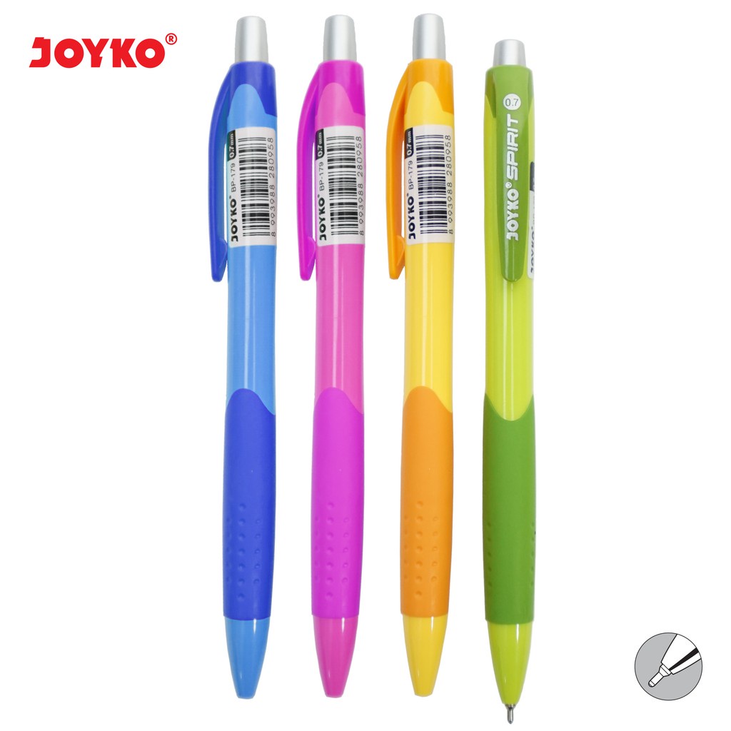 

Pulpen Ballpen Joyko BP-179 Spirit Tip 0.7 mm Tinta Hitam Satuan