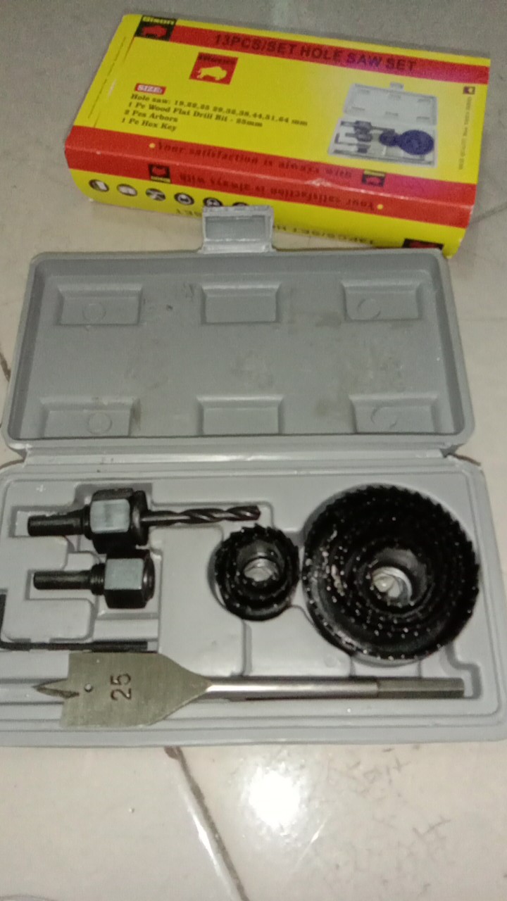 Bison Hole Saw Kit 13 Pcs - Holesaw Set Mata Bor Pelubang Kayu